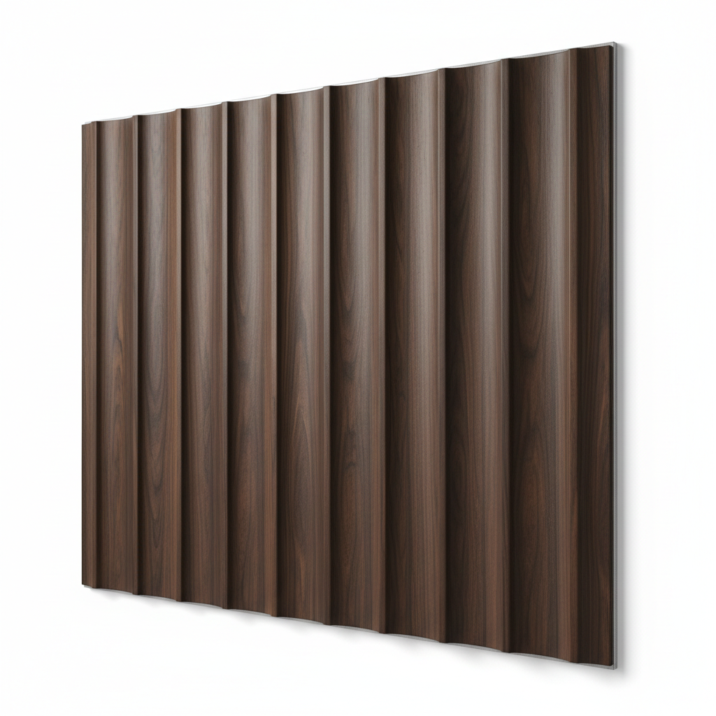 Painel Ripado 3D Autocolante Walnut Escuro